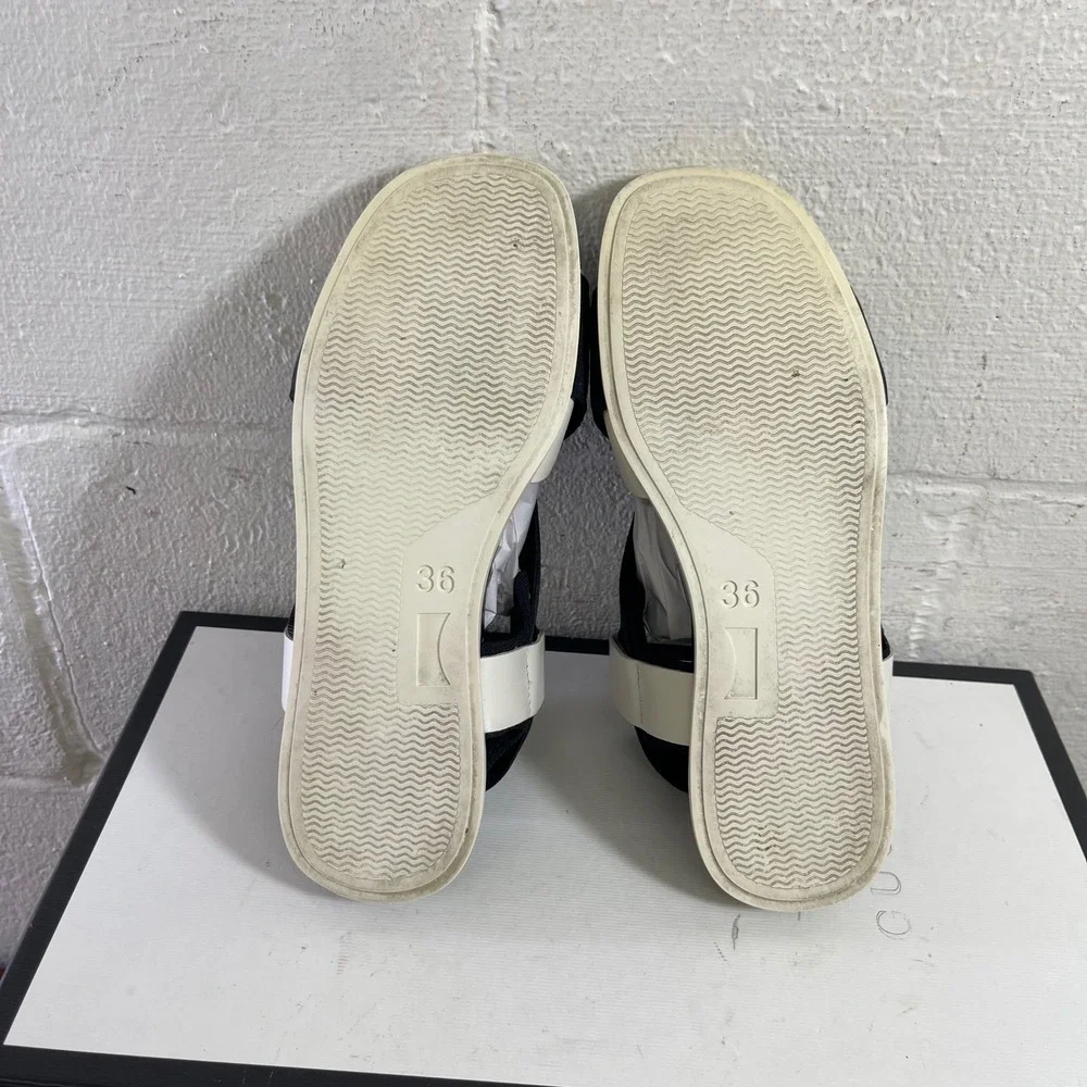 Camper‎ Atonik Sandal Black White Leather Criss Cross Women's Size 36 EU/6 US
